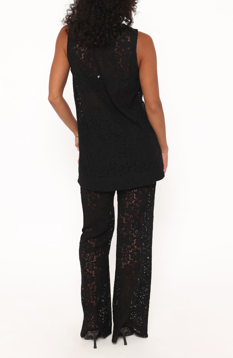 Petal & Pup Sammy Lace Tank & Wide Leg Pants Set, Alternate, color, Black