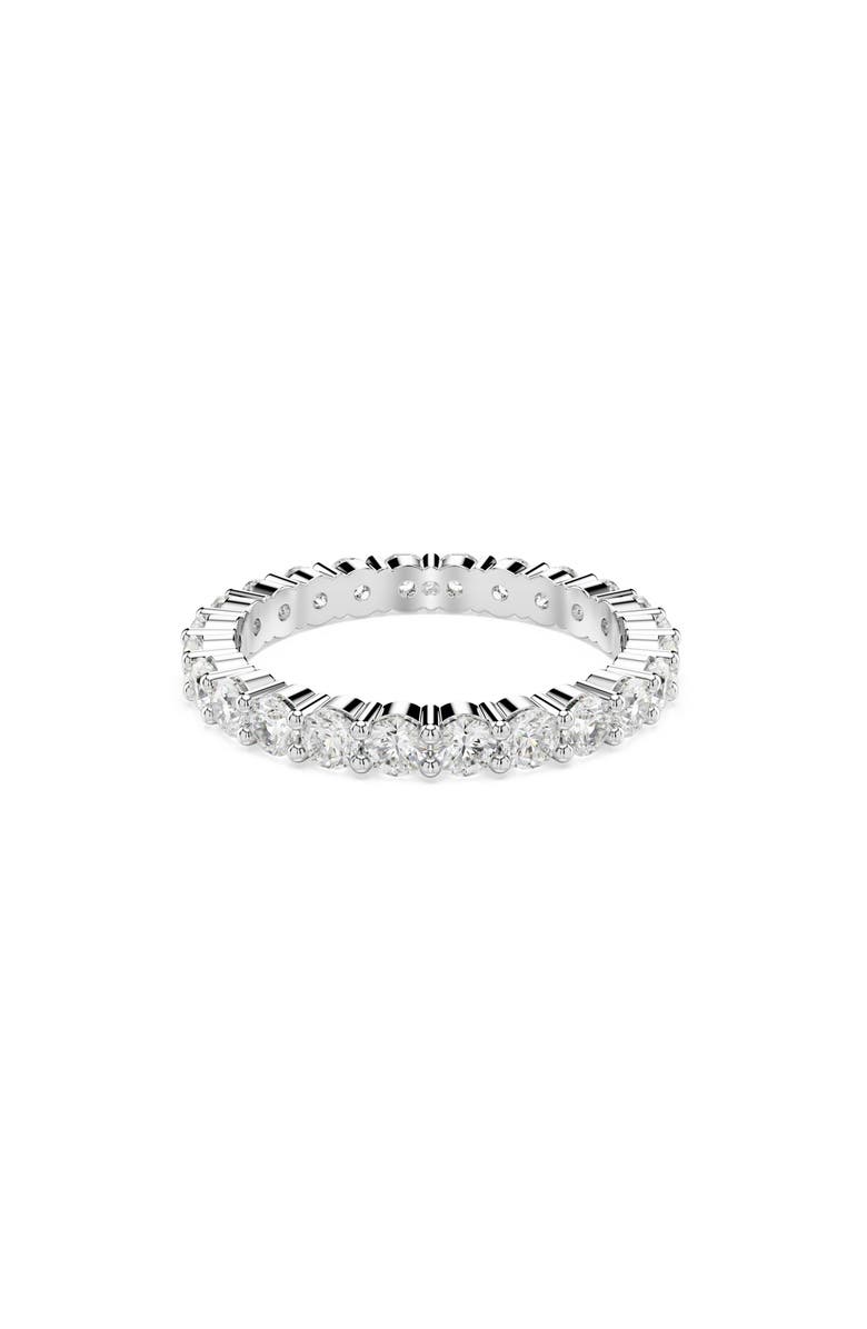 Swarovski Matrix Crystal Eternity Ring, Main, color, White/ Silver