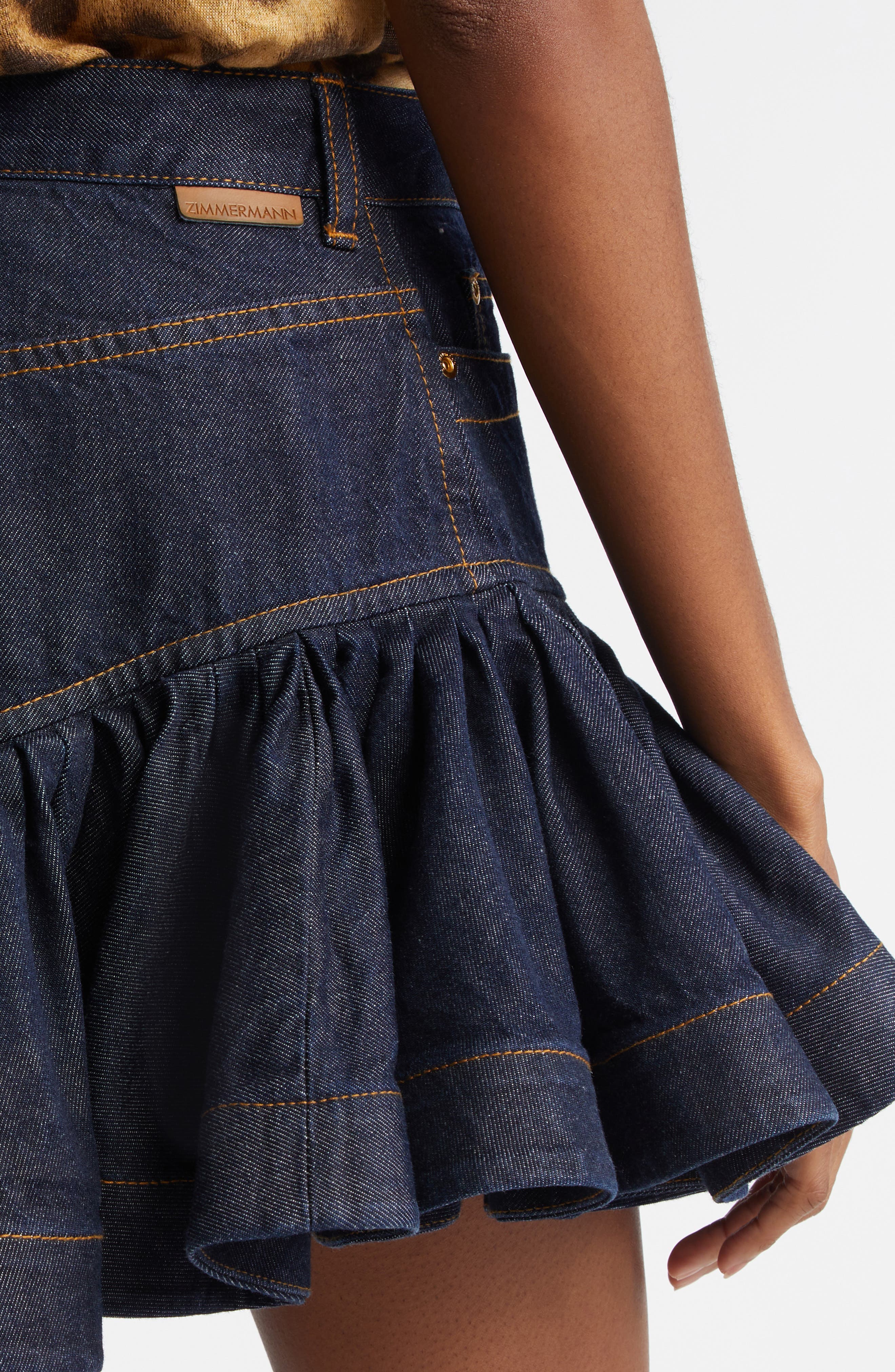 Frill Denim Miniskirt (Women) | Nordstrom