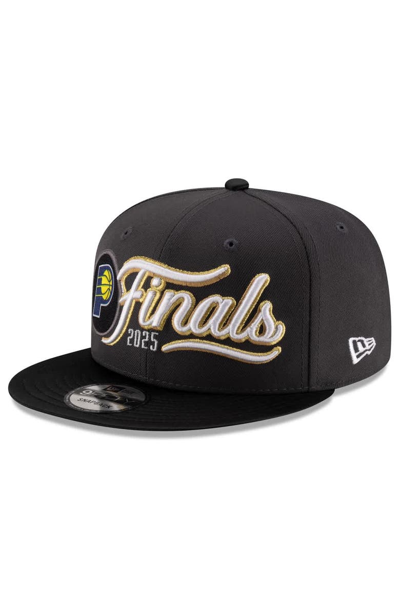 New Era Men's New Era Charcoal/Black Indiana Pacers 2025 Eastern Conference Champions Locker Room 9FIFTY Snapback Hat, Main, color, 