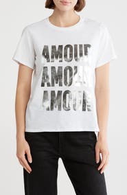 Cinq à Sept Amour Amour Amour Foiled Graphic T-Shirt
