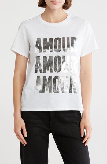 Cinq À Sept Amour Amour Amour Foiled Graphic T-shirt