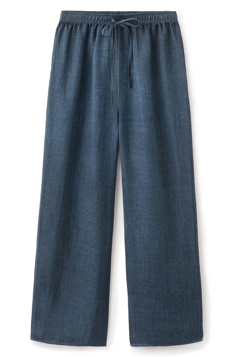 MANGO Ramie Pajama Pants, Alternate, color, Ink Blue