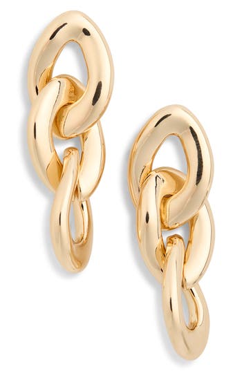 Vince Camuto Interlocking Link Drop Earrings In Goldtone