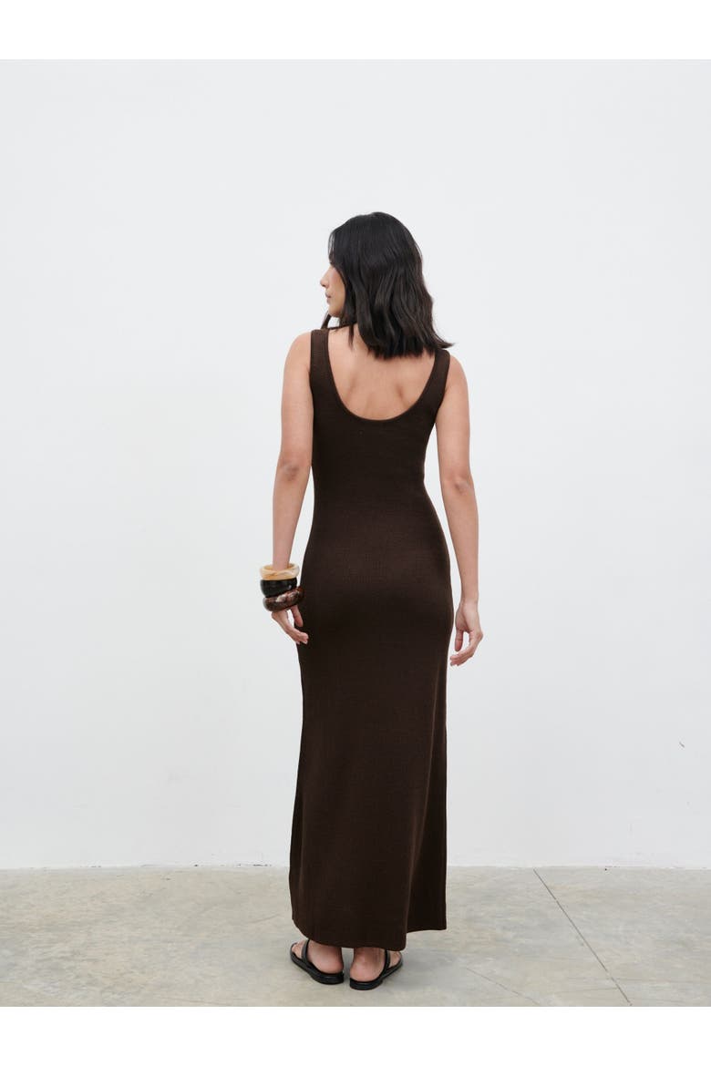 Dora Scoop Neck Maxi Dress, Alternate, color, Brown