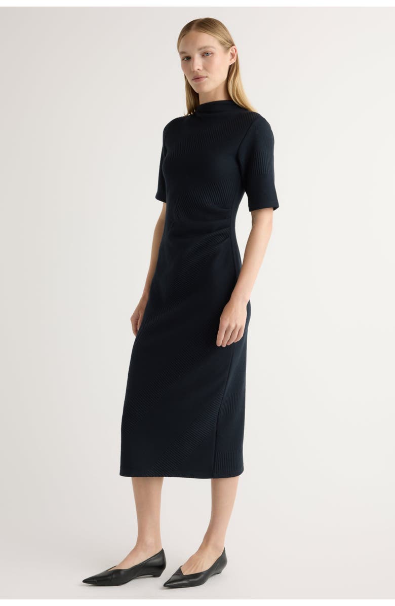 Modern Citizen Evie Ribbed Knit Jersey Dress, Alternate, color, Navy