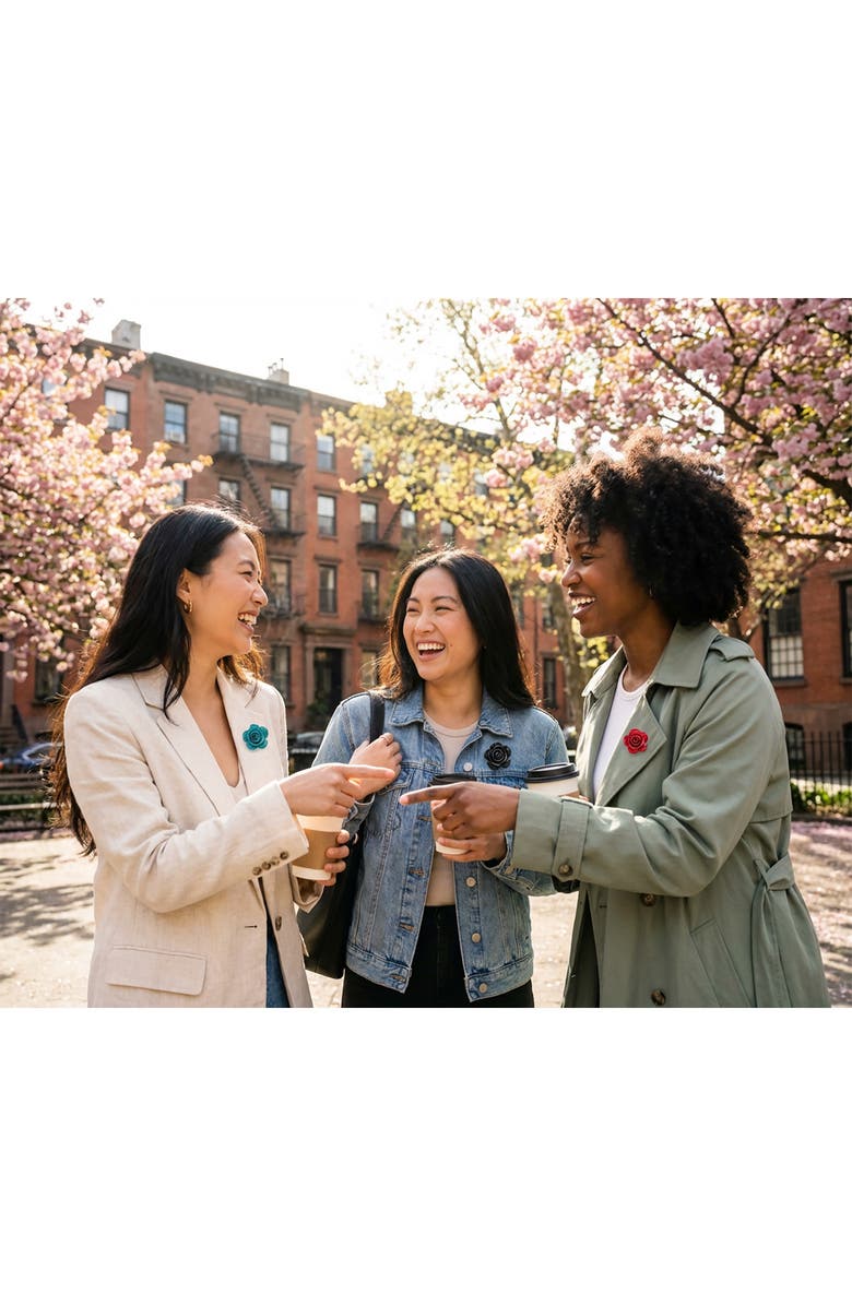 BLING JEWELRY Set of 3 Romantic Floral Pins, Alternate, color, Multicolor