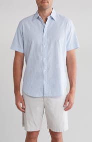 Coastaoro Niko Stripe Cotton Short Sleeve Button-Up Shirt