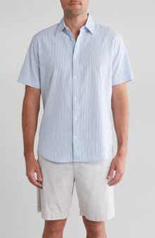 Coastaoro Niko Stripe Cotton Short Sleeve Button-Up Shirt