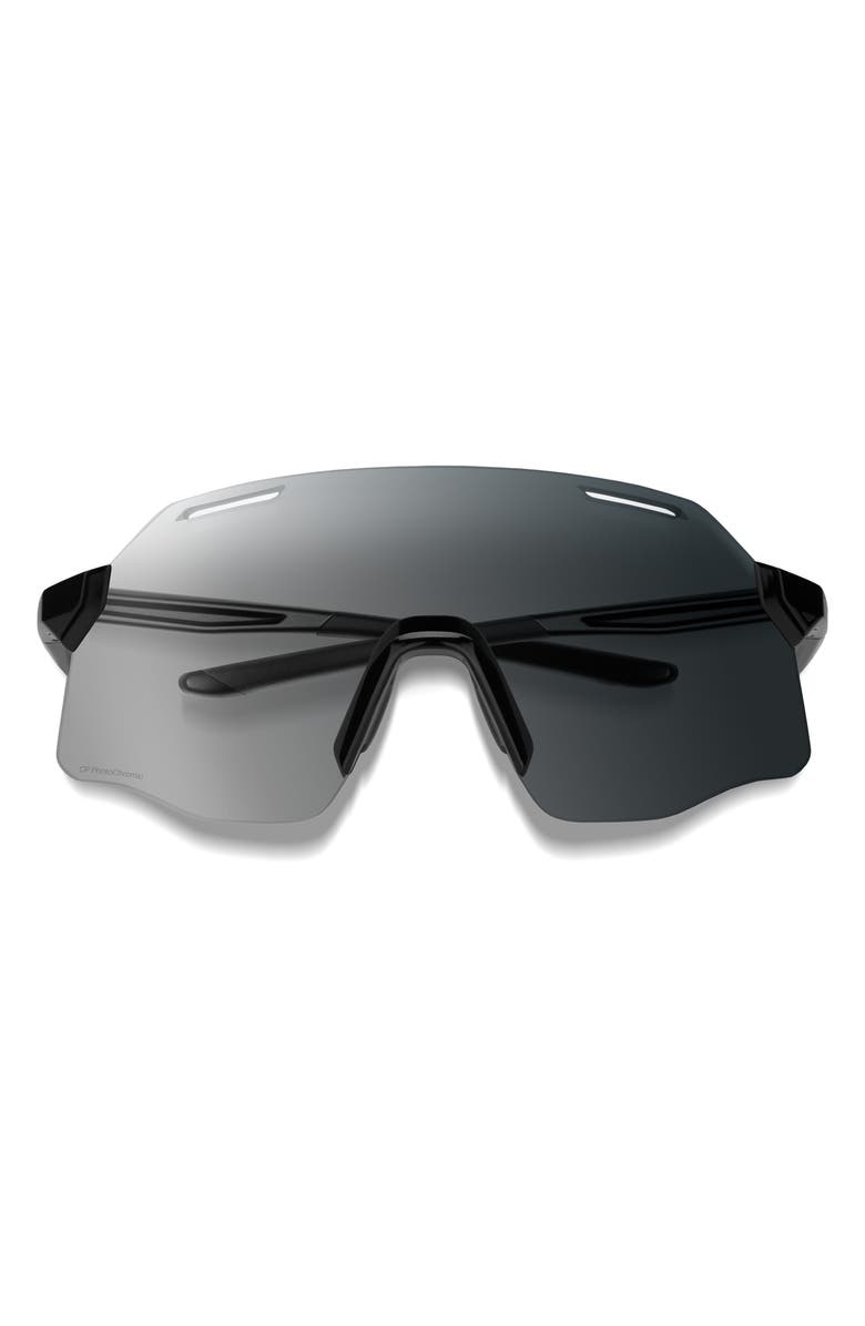 Smith Vert 139mm ChromaPop<sup>™</sup> Polarized Shield Sunglasses, Main, color, Black / Clear To Gray