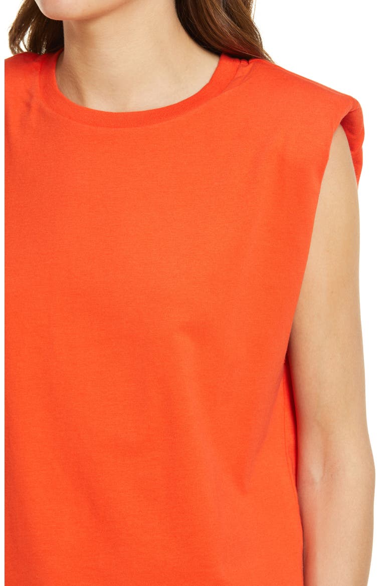 Coni Shoulder Pad Cotton Sleeveless Muscle T-Shirt, Alternate, color, RIOT RED