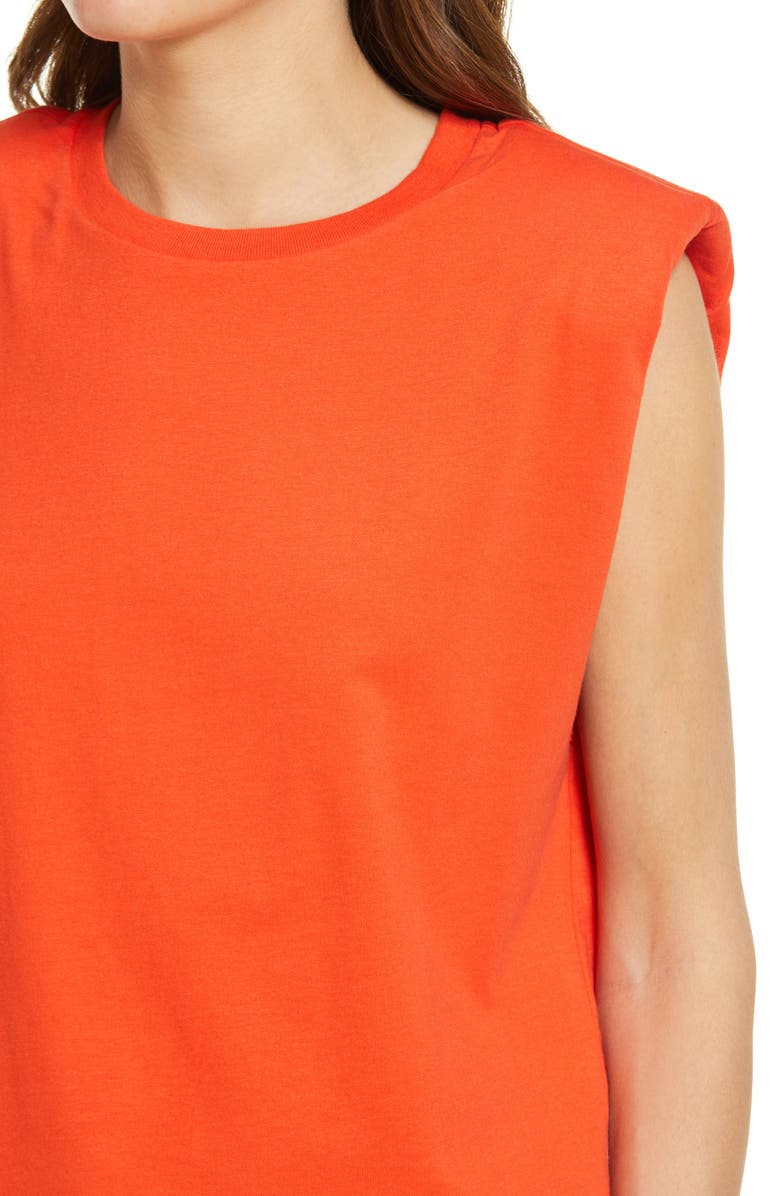 AllSaints Coni Shoulder Pad Cotton Sleeveless Muscle T-Shirt, Alternate, color,