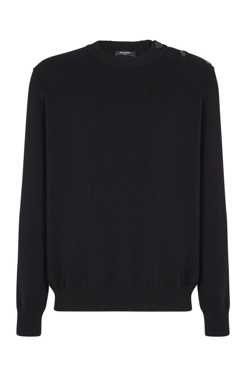 Balmain Fine eco-cashmere jumper, Main, color, Black