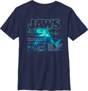 Jaws Boy's Jaws Shark Blueprint  Graphic T-Shirt