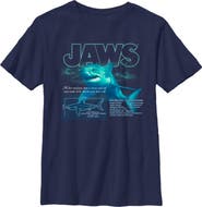 Jaws Boy's Jaws Shark Blueprint Graphic T-Shirt