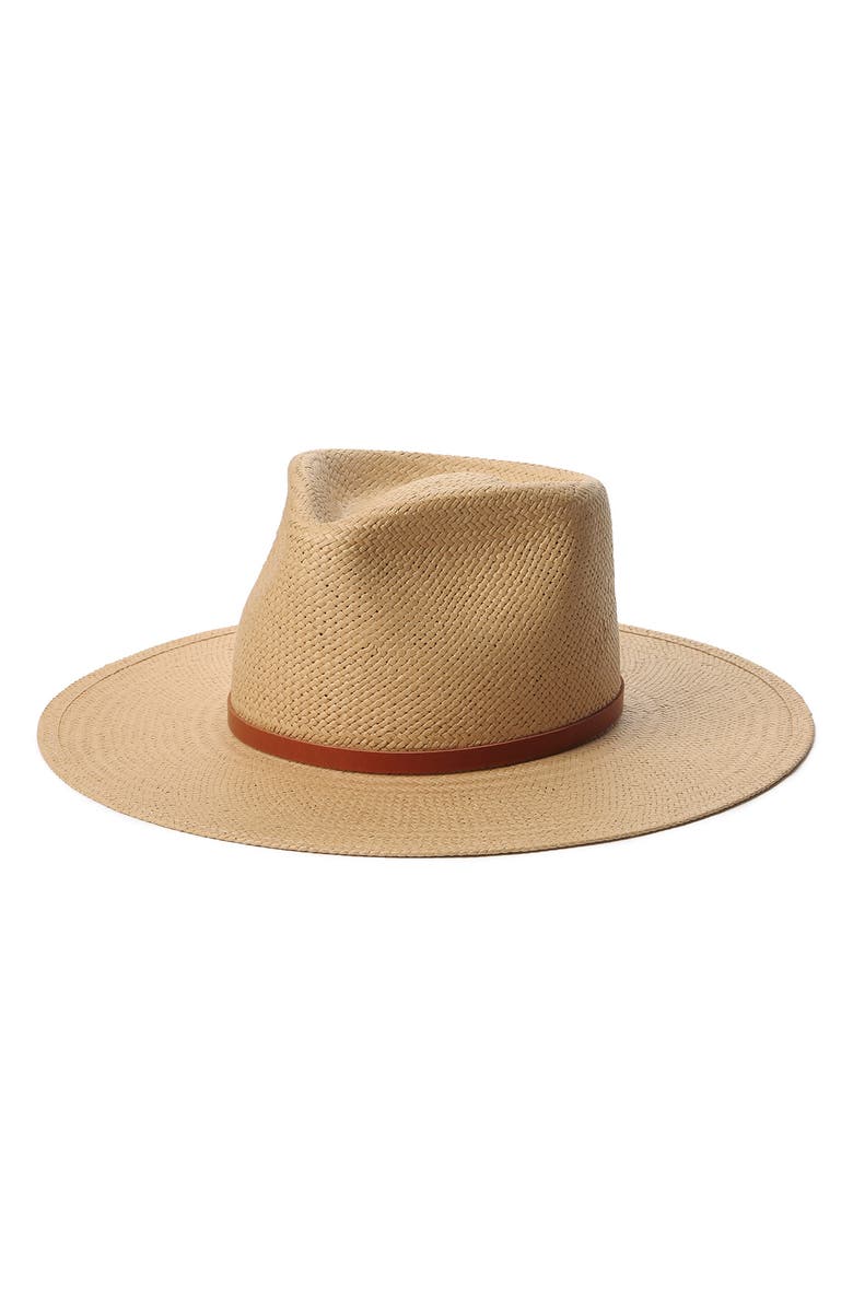 Janessa Leoné Gil Packable Straw Fedora, Main, color,