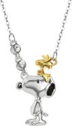 PEANUTS Woodstock and Snoopy Necklace Official License, Two-Tone, 18"