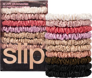 10-Pack Assorted Skinny Silk Scrunchies $100 Value