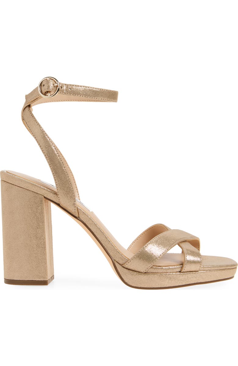 Nina Sheilia Ankle Strap Sandal, Alternate, color, Taupe Reflective Suedette
