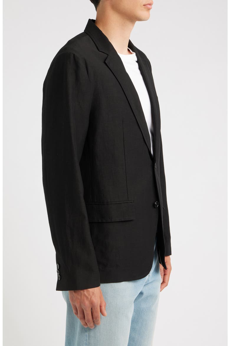 Skeleton Wool & Linen Sport Coat, Alternate, color, BLACK