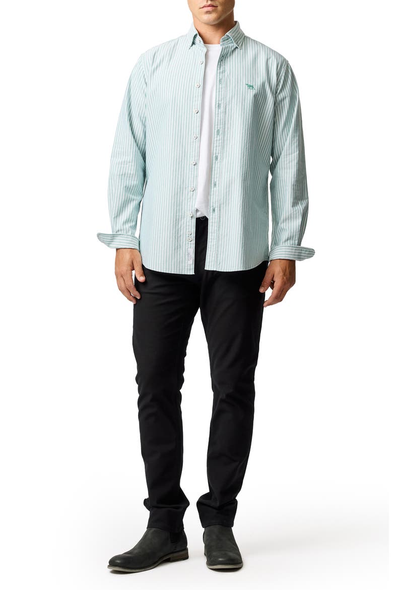 Oxford Stripe Button-Down Shirt, Alternate, color, LAWN