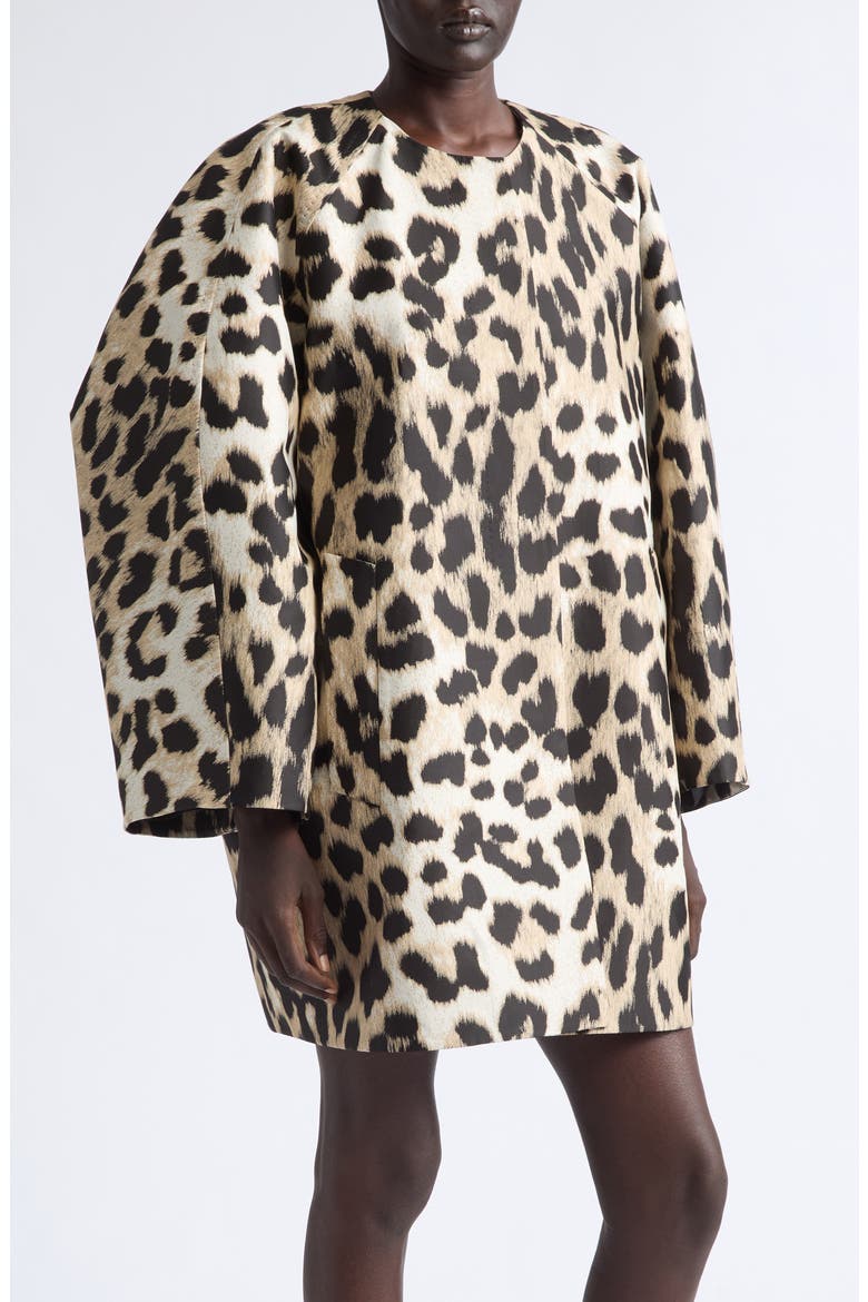 Bow Scarf Short Coat, Alternate, color, BEIGE