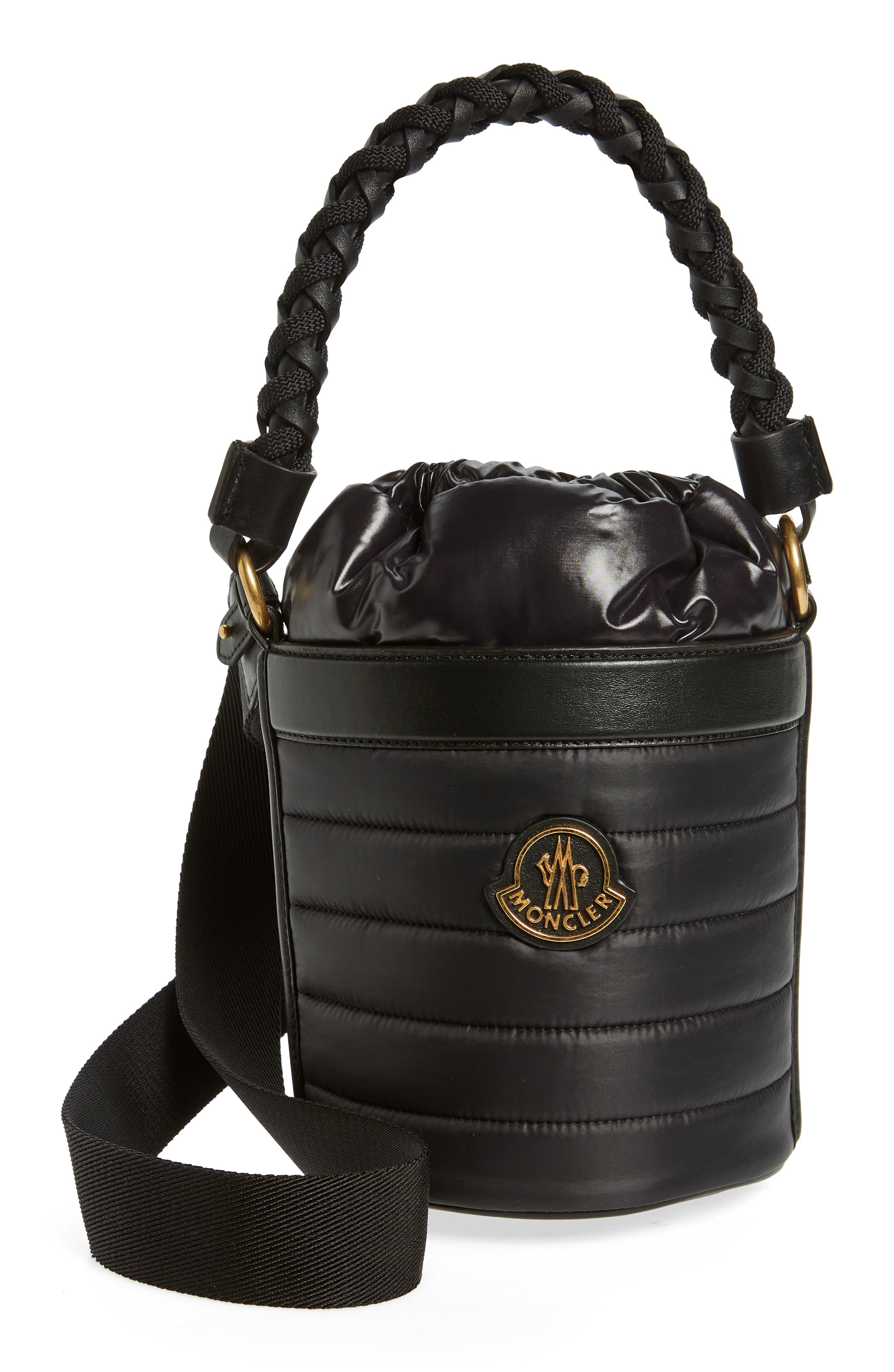 Moncler Kaleah Down Puffer Bucket Bag, Main, color, 