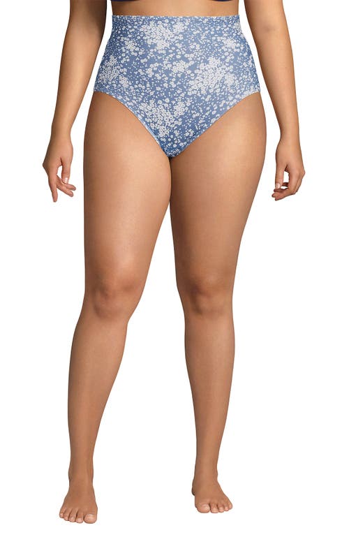 Shop Lands' End Slender Separates Ultra High Waisted Bikini Swim Bottoms In Dusk Sky Meadow Ditsy Floral