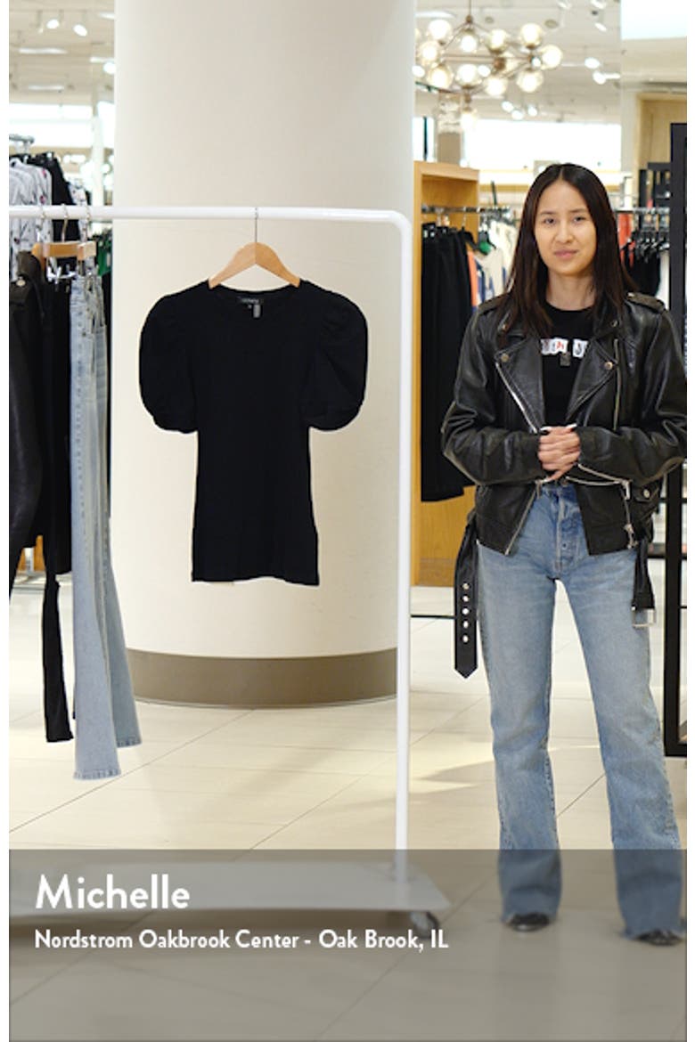 Puff Sleeve Rib Knit T-Shirt video
