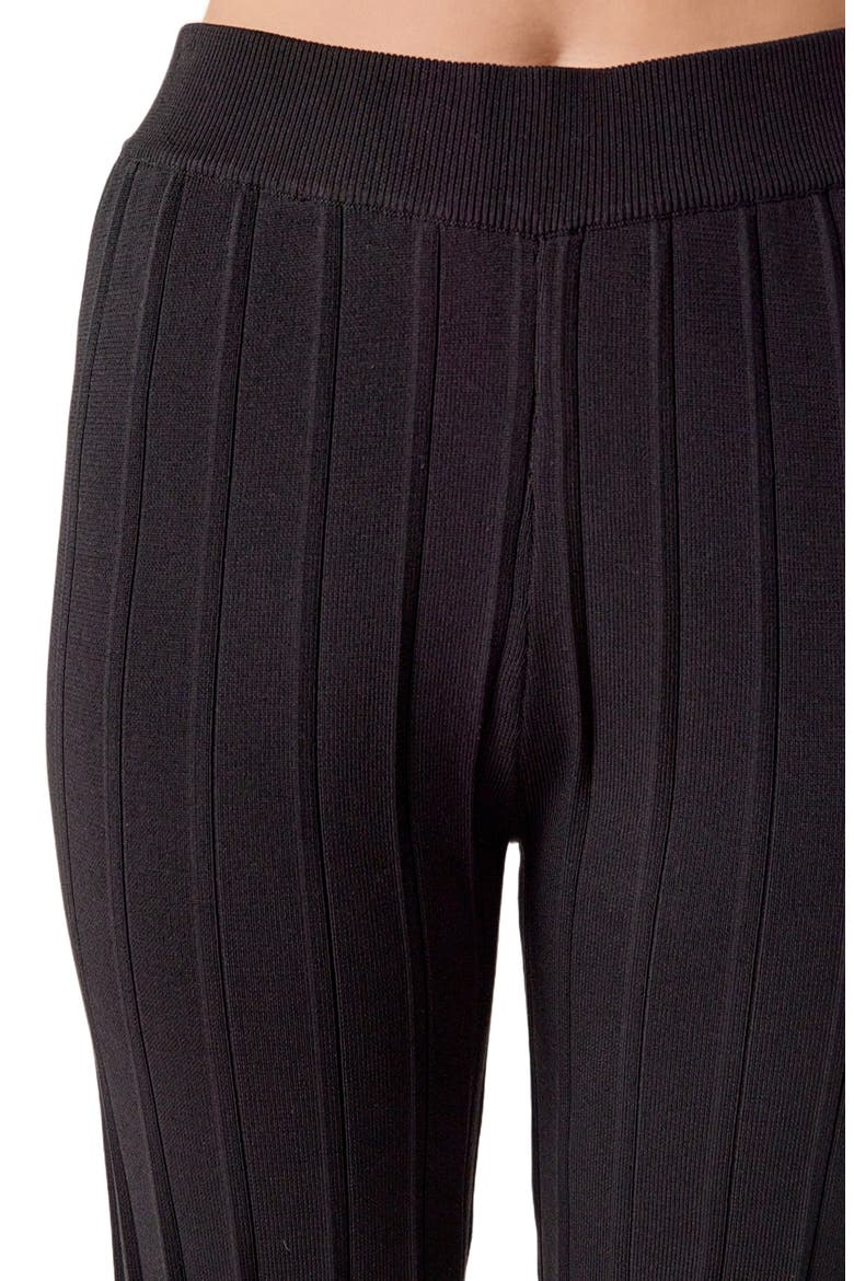 Rib Sweater Pants, Alternate, color, BLACK