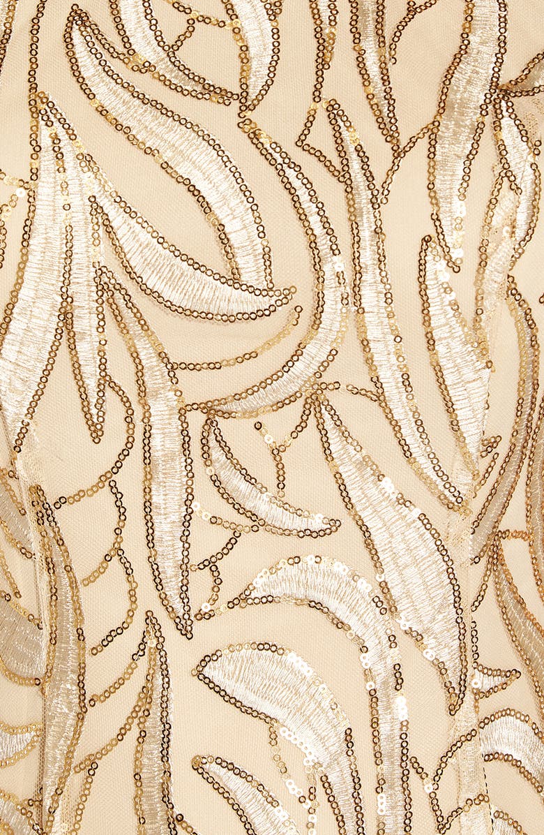 Adrianna Papell Embroidered A-Line Gown, Alternate, color,