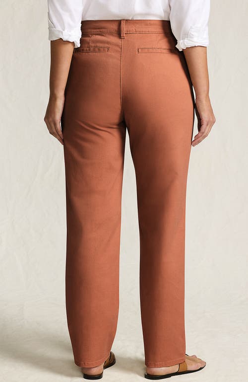Lands' End Chino High Rise Rail Straight Leg Pants In Brown