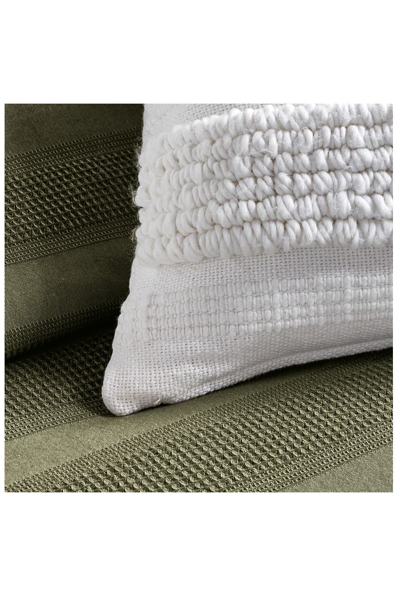 Textured Stripe Cotton Accent Pillow, Alternate, color, WHITE