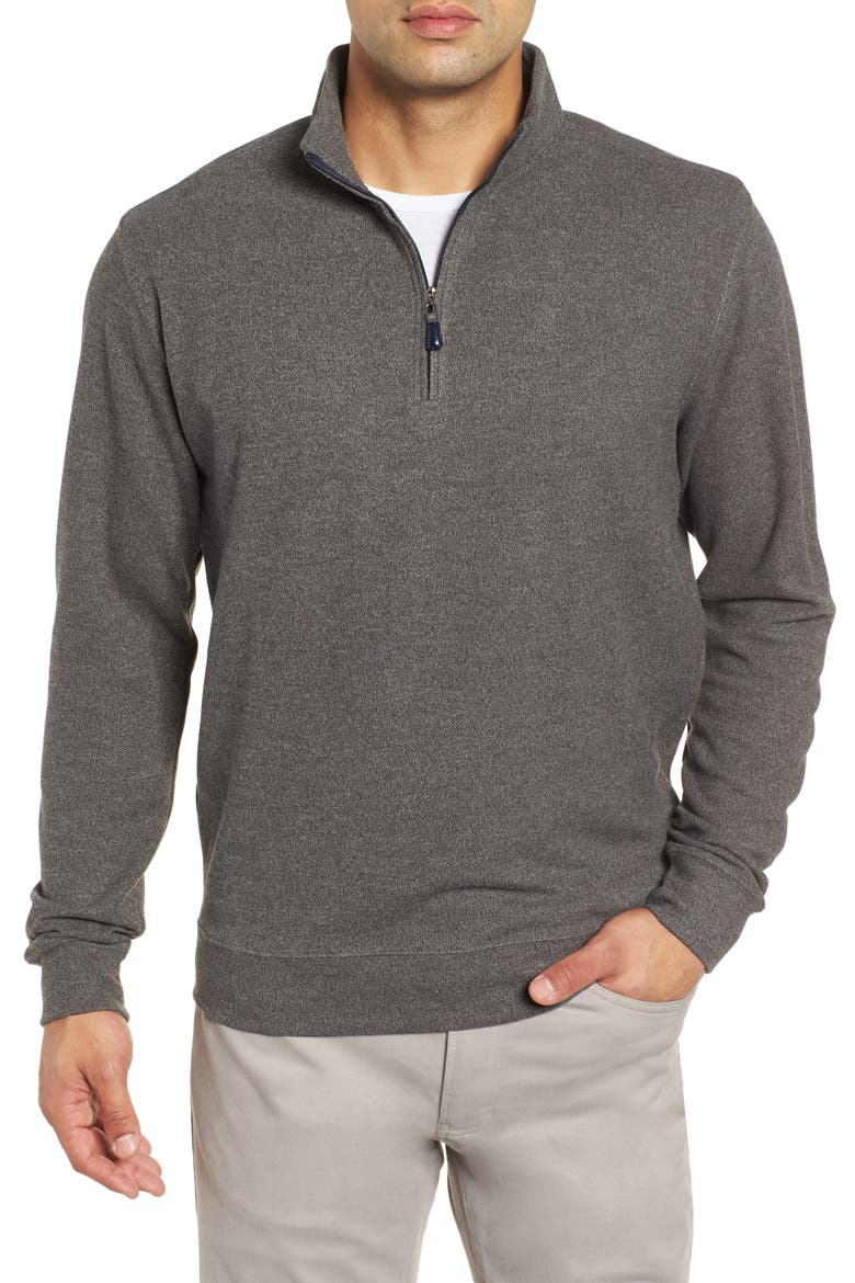 Mélange Fleece Quarter Zip Pullover, Main, color, SMOKE