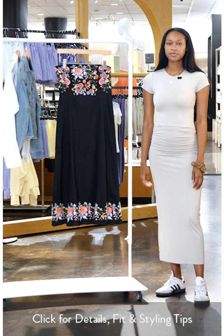 Alpha Embroidered Strapless Midi Dress video