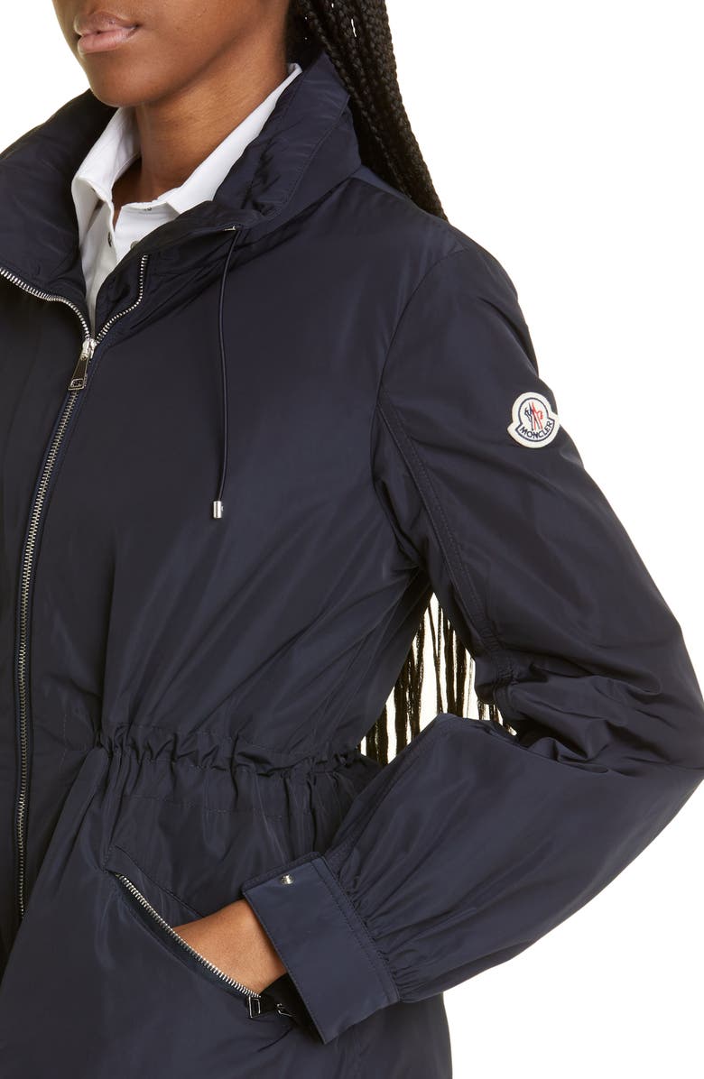 Moncler Enet Micro Faille Short Parka, Alternate, color, Navy