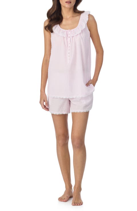 Swiss Dot Cotton Shortie Pajamas