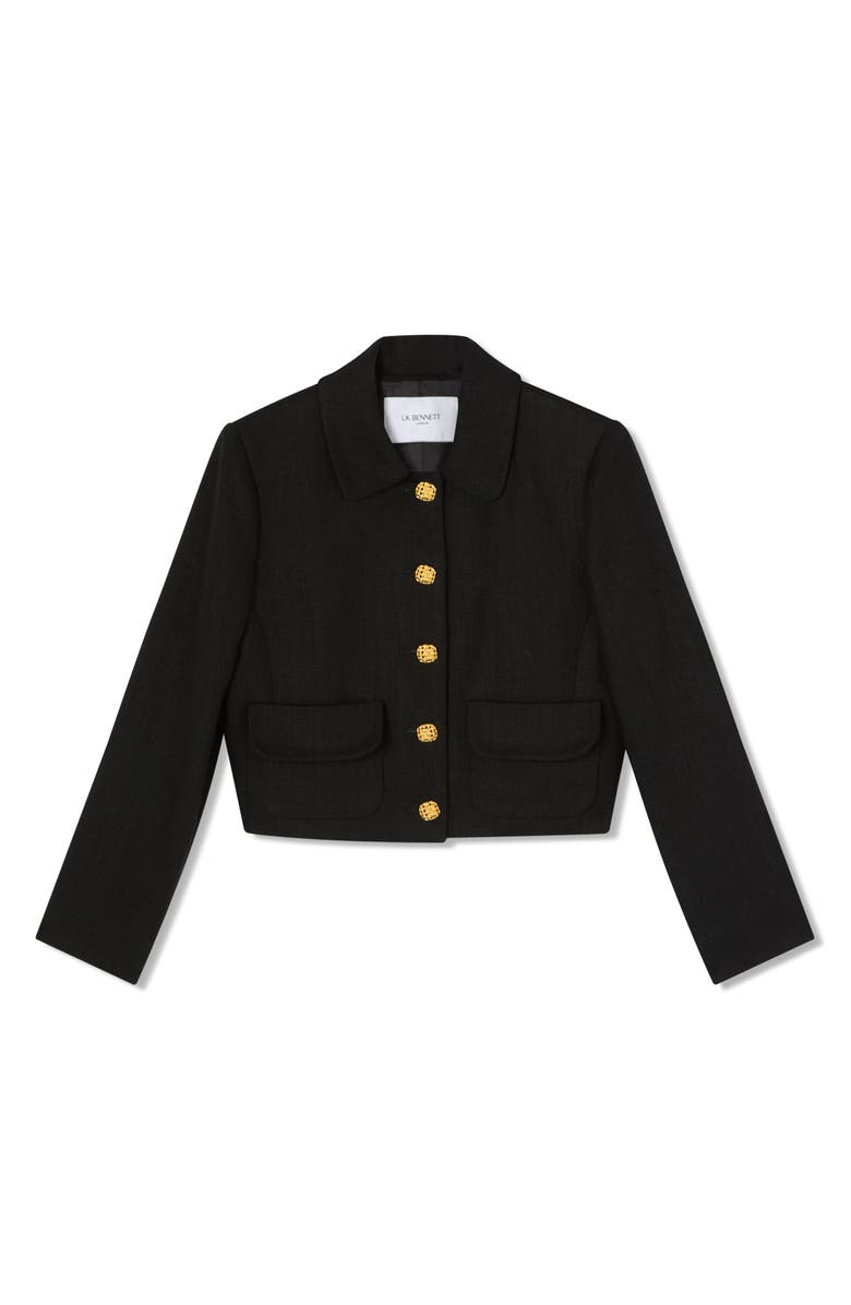 LK Bennett Lydia Linen Crop Jacket, Alternate, color, 