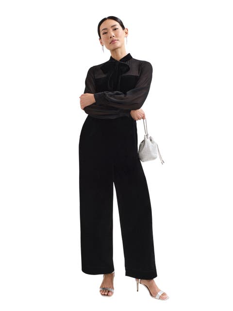 Magie Velvet Tie Neck Jumpsuit