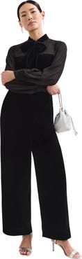 Phase Eight Magie Velvet Tie Neck Jumpsuit