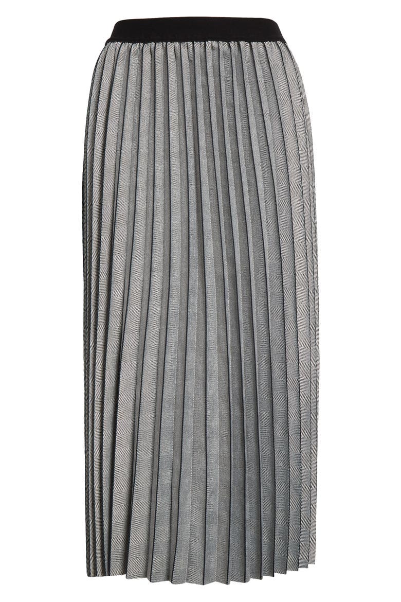 Nova Pleated Midi Skirt, Alternate, color, GREY