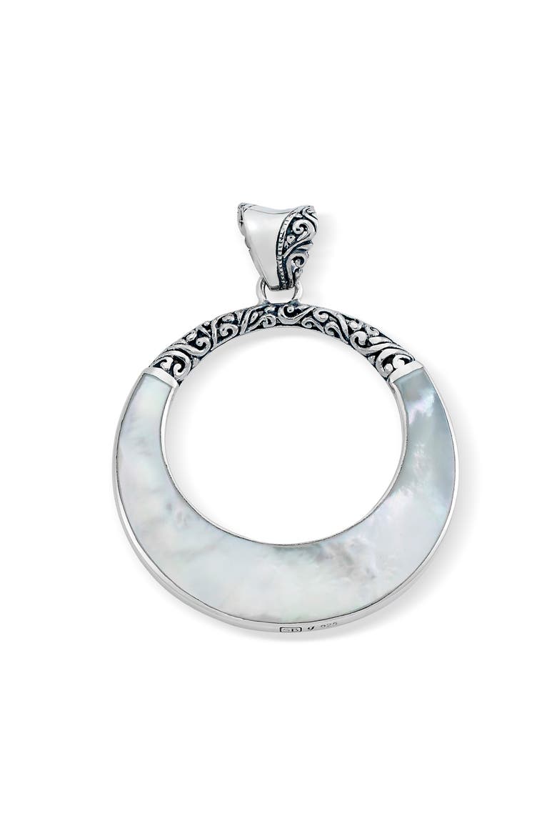 Sterling Silver Open Circle Pendant, Main, color, WHITE