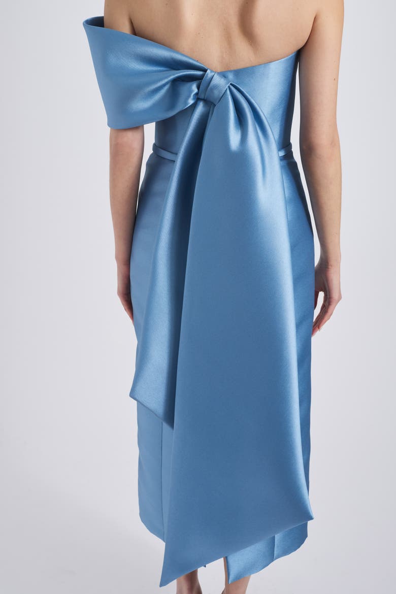 Bow Cocktail Dress, Alternate, color, Smokey-Blue