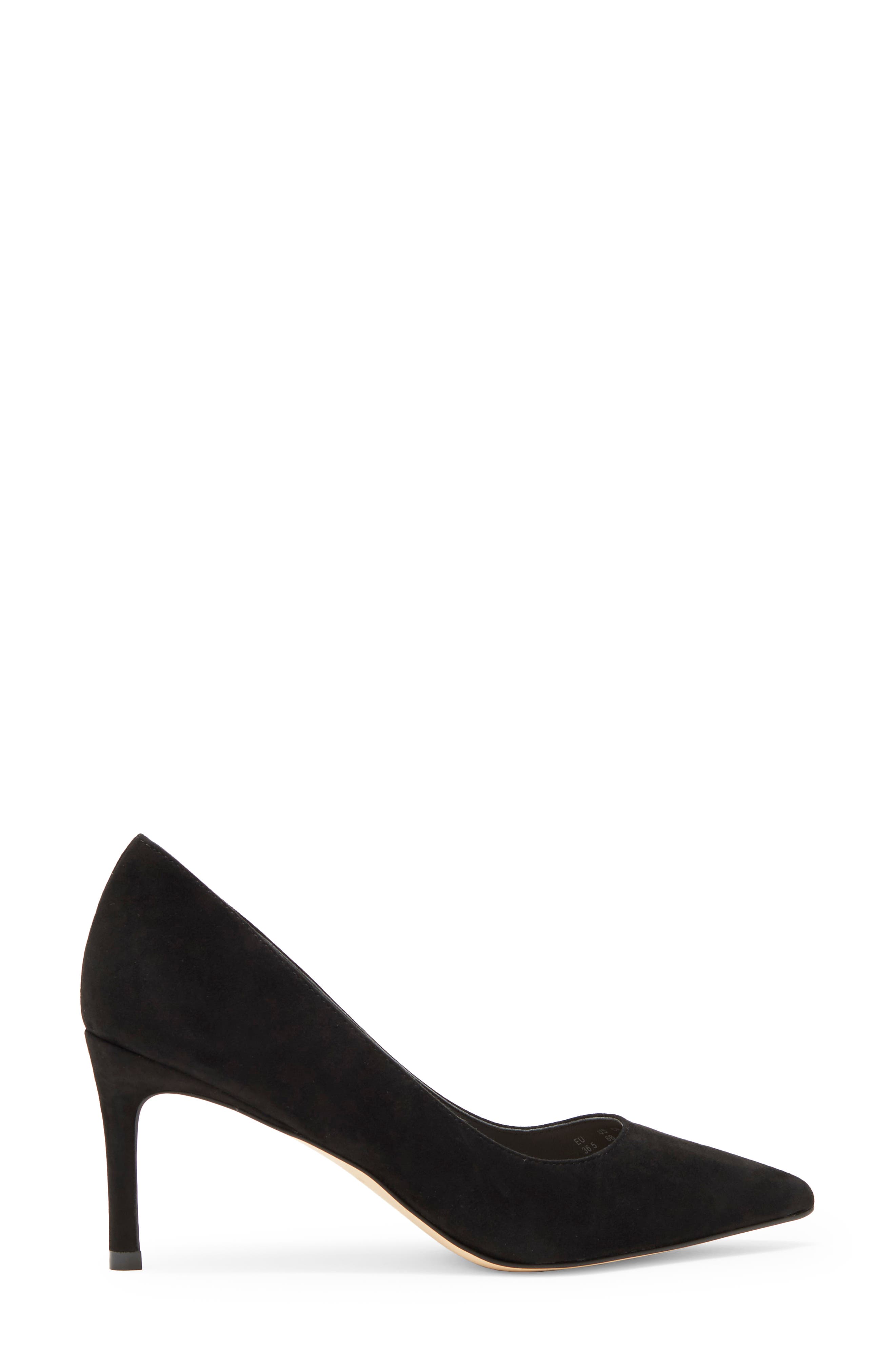 Stuart Weitzman Leigh 75 Pointed Toe Pump, Alternate, color, Black
