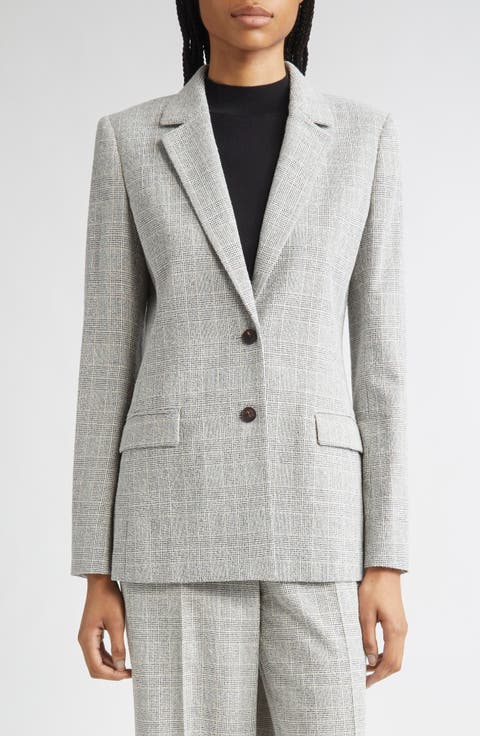Glen Plaid Bouclé Knit Blazer