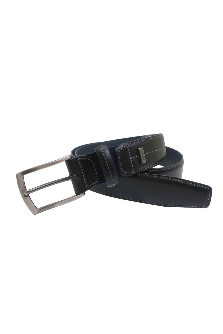 Mens Elastic Power Stretch Leather Belt, Main, color, Black