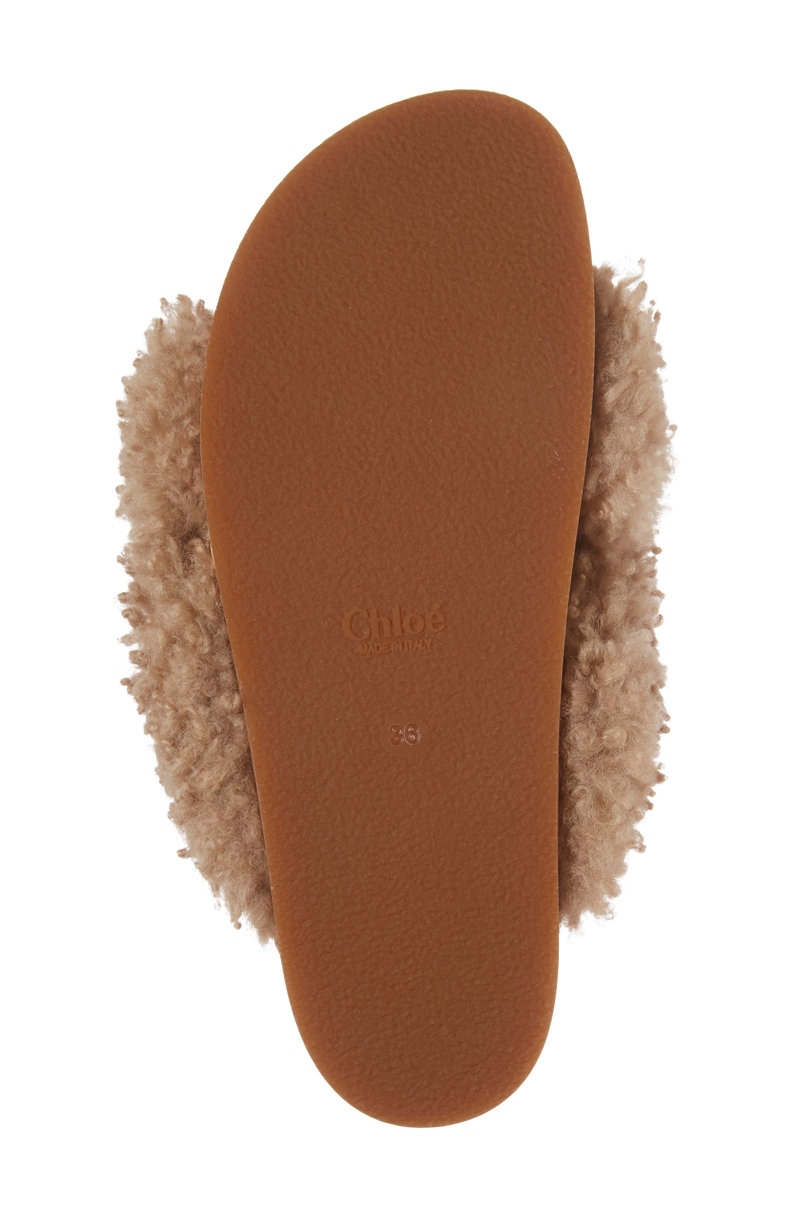 Chloé Kerenn Genuine Shearling Sandal, Alternate, color, 