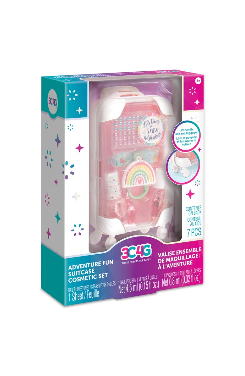 Three Cheers For Girls 3C4G Adventure Fun Suitcase Cosmetic Set, 7 Pieces, Main, color, Multicolored