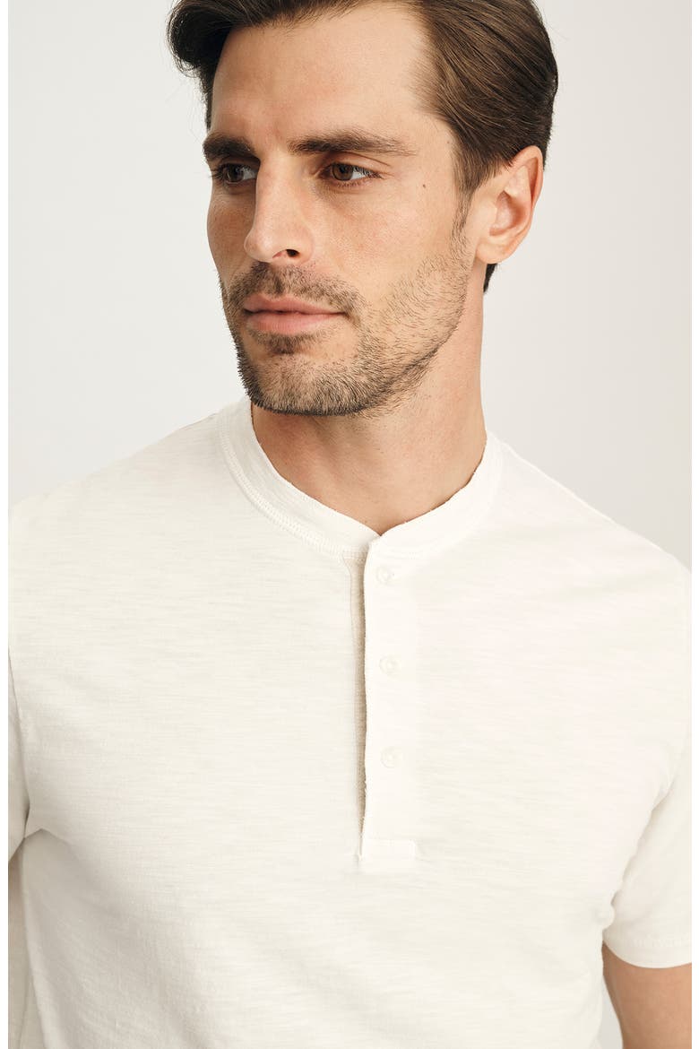 Short Sleve Slub Cotton Henley, Alternate, color, ANTIQUE WHITE