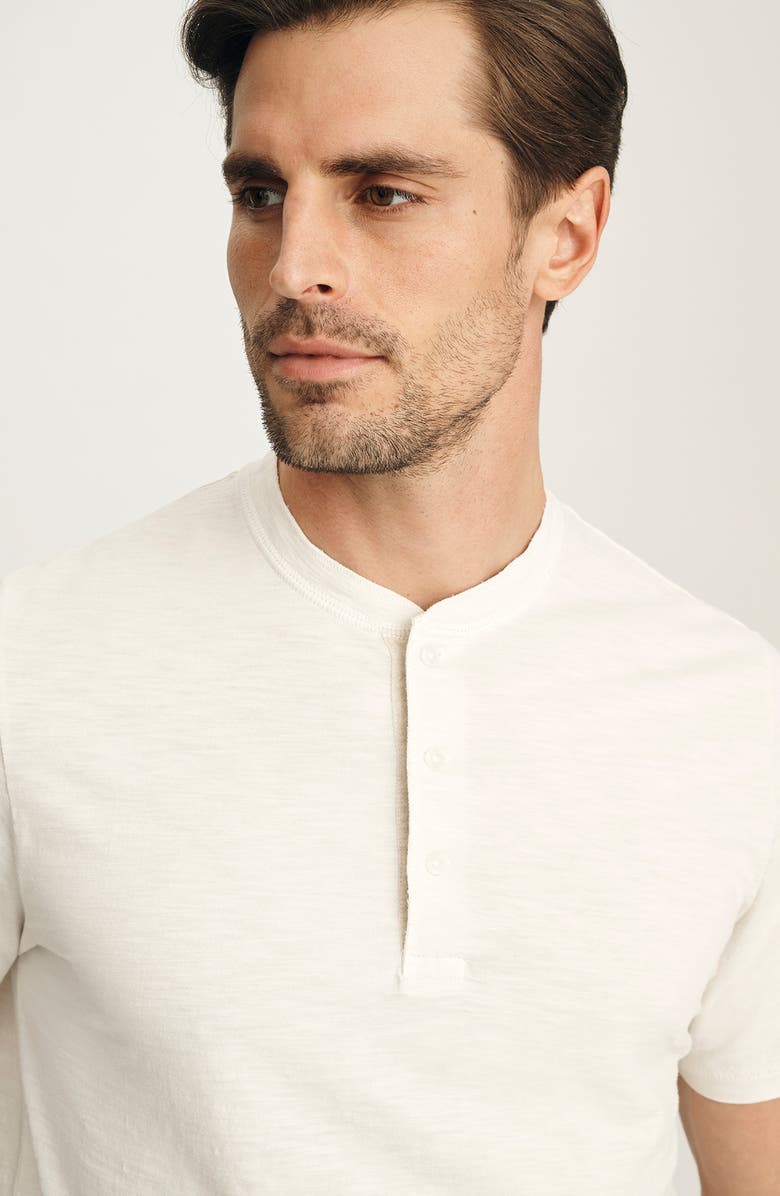 34 Heritage Short Sleve Slub Cotton Henley, Alternate, color, Antique White